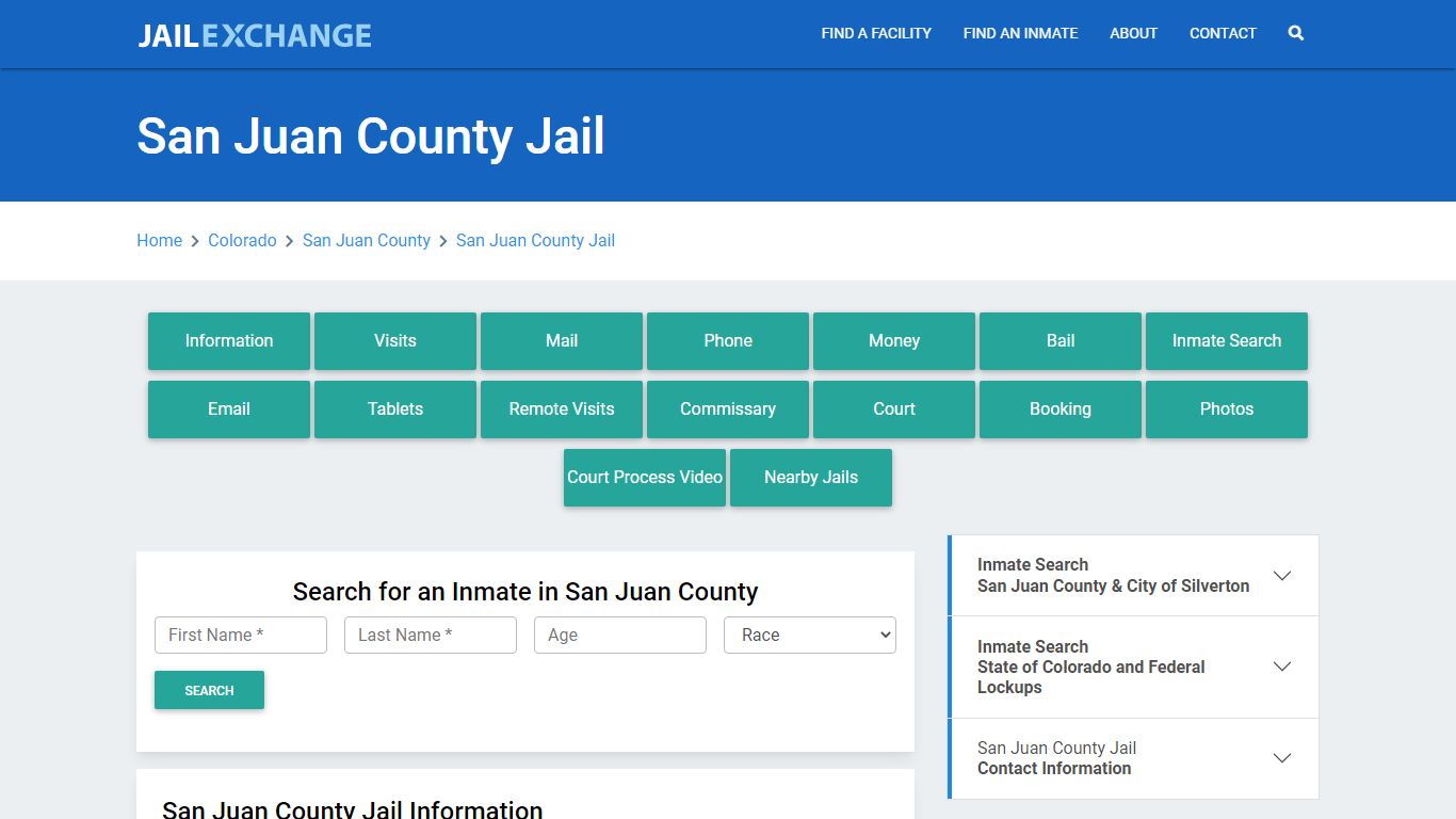 San Juan County Jail Roster Lookup, CO, Inmate Search