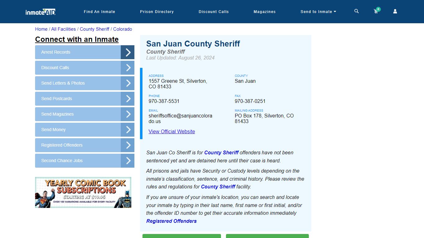 San Juan County Sheriff - Arrests Warrants - InmateAid